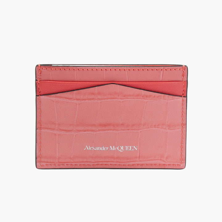 Alexander McQueen Pink-Silver Wallet with Skull Detail - Luxury Italian Craftsmanship