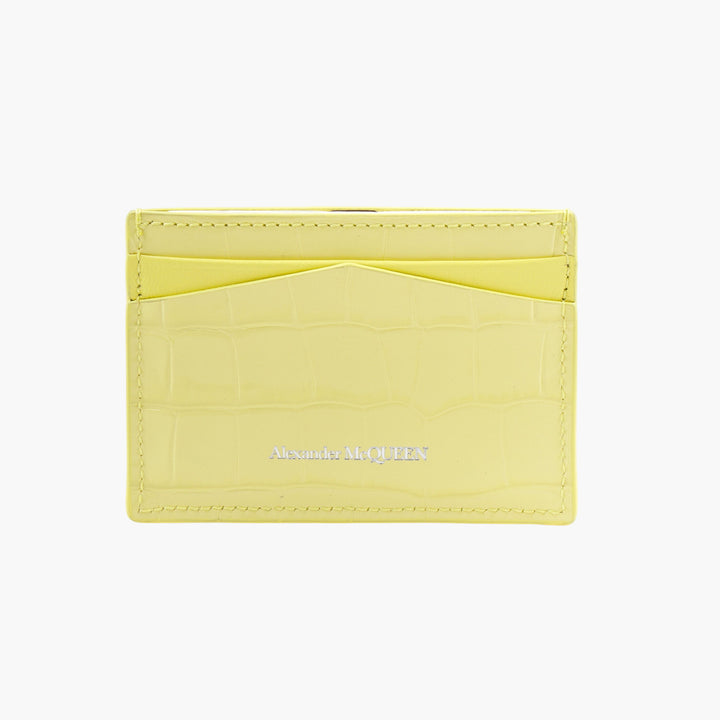 Alexander McQueen Yellow-Silver Wallet with Skull Motif - Made in Italy
