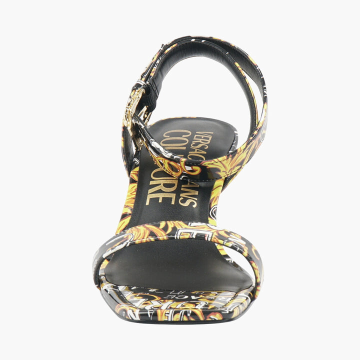 Versace Black-Multi Sandals with Iconic Baroque Print
