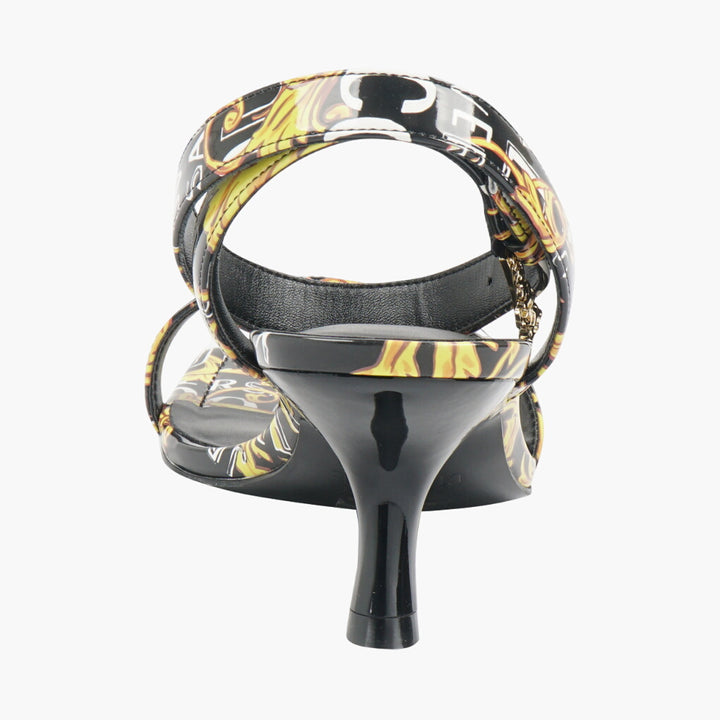 Versace Black-Multi Sandals with Iconic Baroque Print