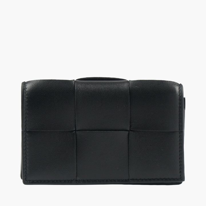 Bottega Veneta Black Leather Wallet with Intrecciato Design