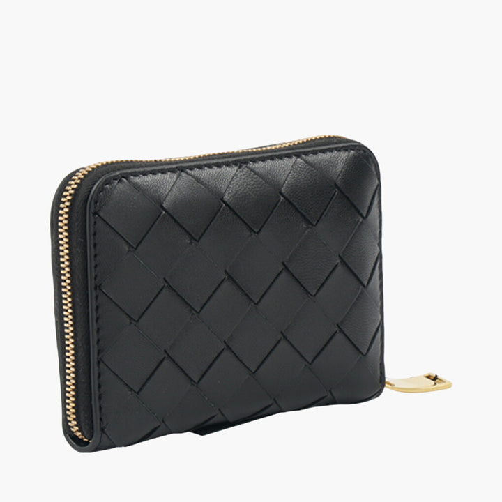 Bottega Veneta Black Wallet with Iconic Intrecciato Design