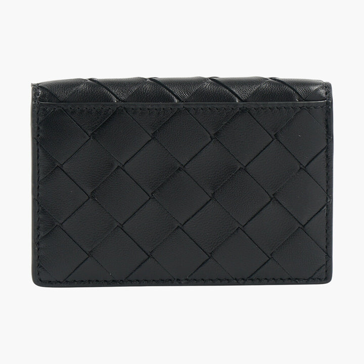 Bottega Veneta Black Leather Wallet with Iconic Intrecciato Design