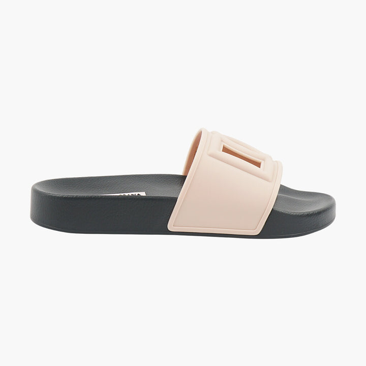 Dolce & Gabbana Pink-Black Sandals with Logo Accent