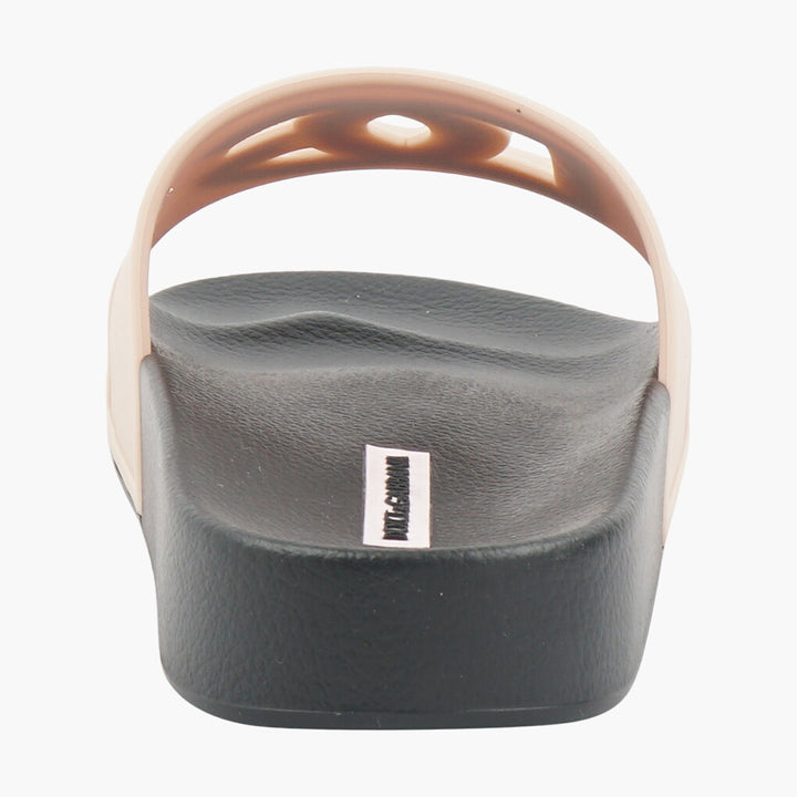 Dolce & Gabbana Pink-Black Sandals with Logo Accent