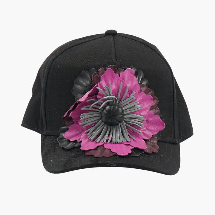 Dsquared2 Black-Multi Floral Appliqué Hat
