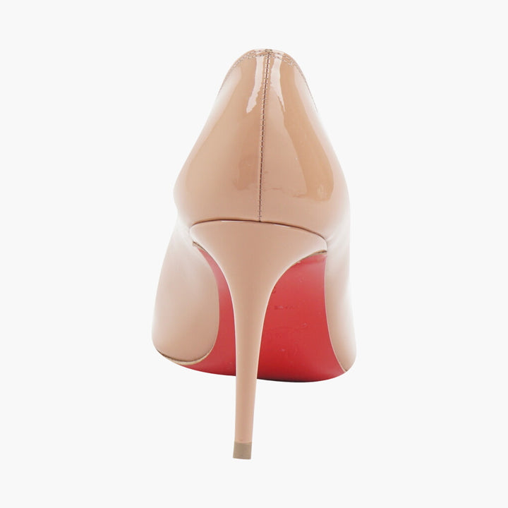 Christian Louboutin Nude Patent Leather Heels with Iconic Red Sole