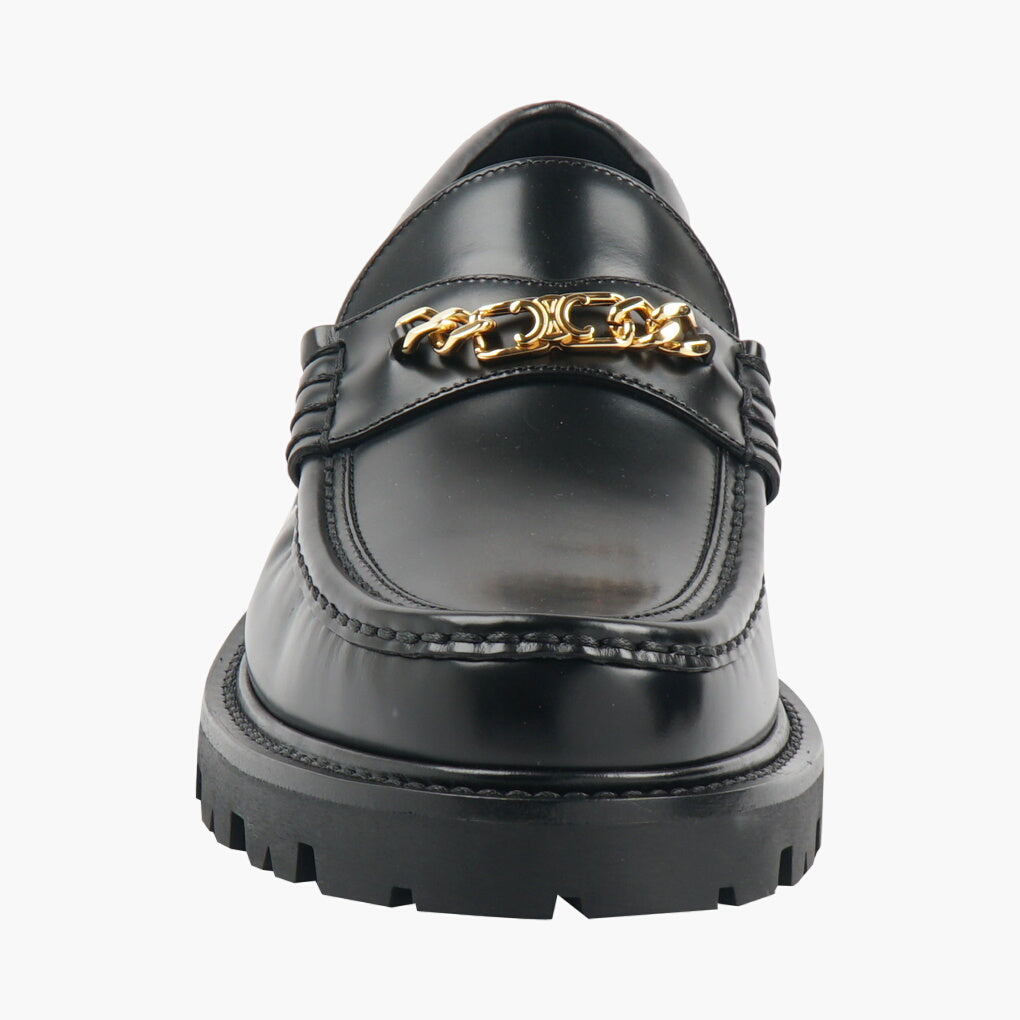 Céline Men's Black Oxford Shoes Gold Chain