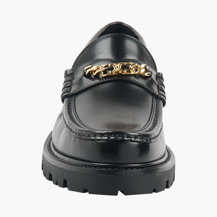 Céline Men's Black Oxford Shoes Gold Chain