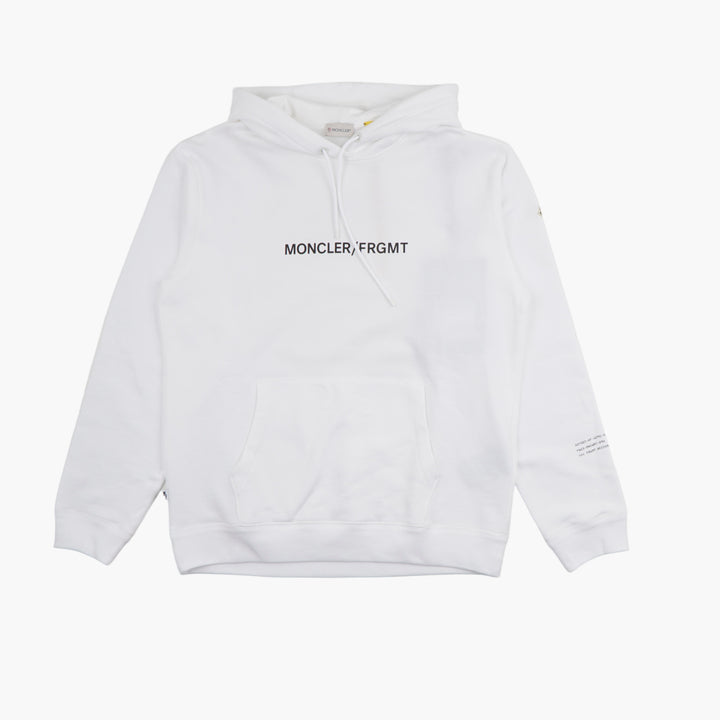 Moncler FRGMT Hoodie in White-Multi with Logo Detail