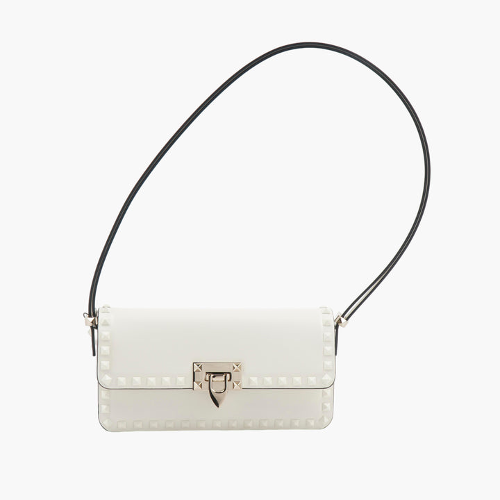 Valentino Rockstud Bag in White with Black Strap