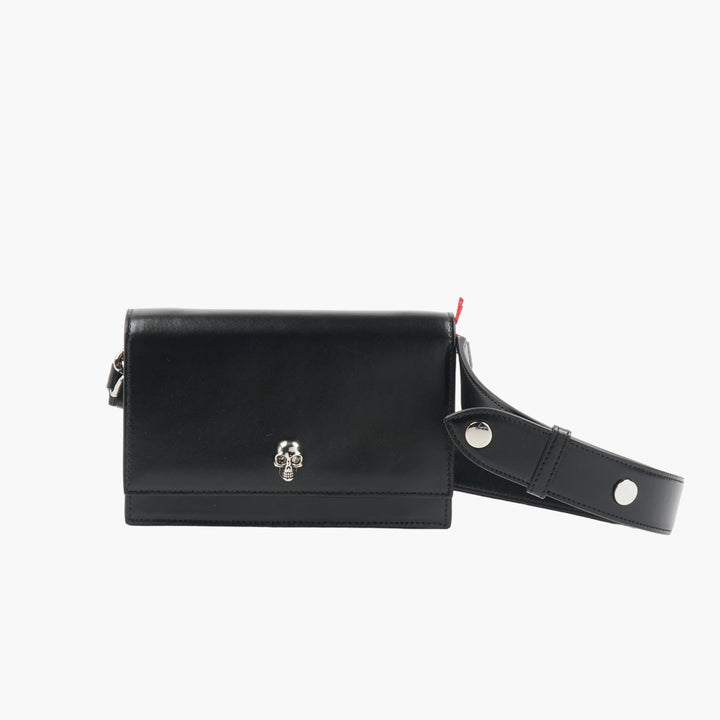 Alexander McQueen Nero Leather Bag with Skull Embellishment - Made in Italy