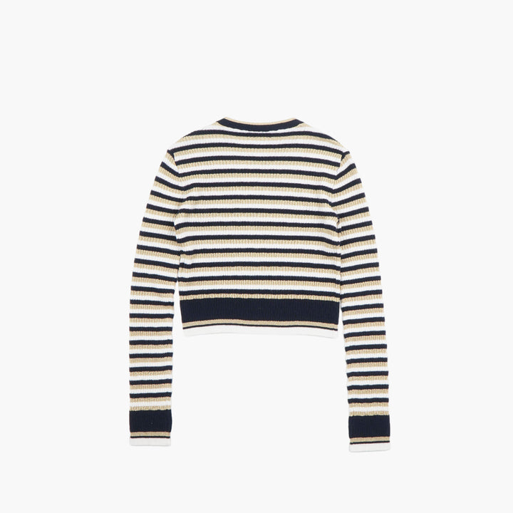 VALENTINO Striped Knit Sweater in Gold-Multi - Made in Italy