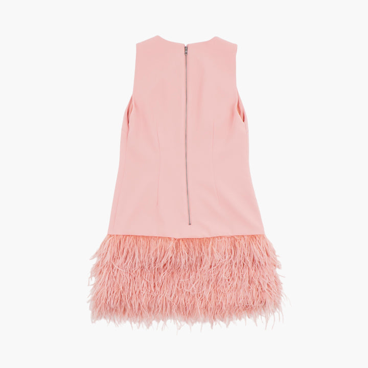 Alice + Olivia Pink Sleeveless Dress with Feathered Hem