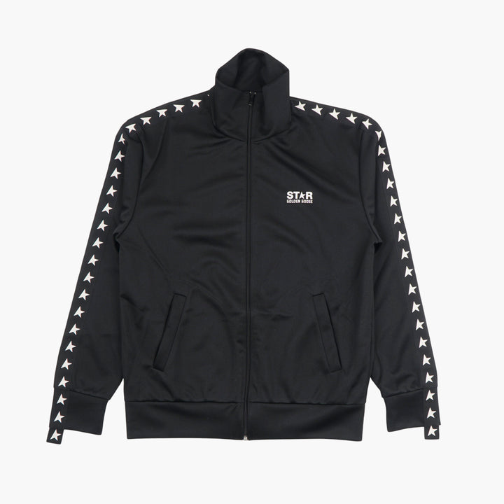 Golden Goose Men's Black Track Jacket with Star Detailing
