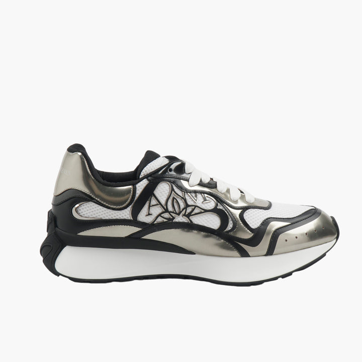ALEXANDER MCQUEEN Silver-Multi Metallic Sneakers
