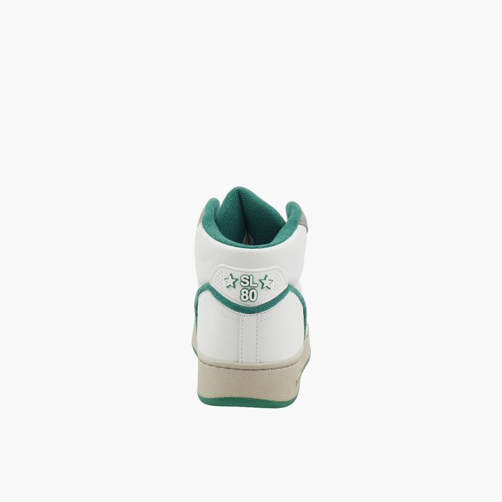 SAINT LAURENT Elegant Italian-Made Sneakers in White-Green-Grey Leather and Suede