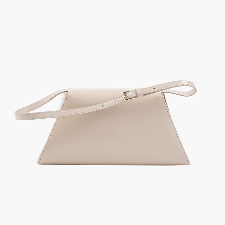Prada Nude Leather Handbag with Gold-Tone Accents