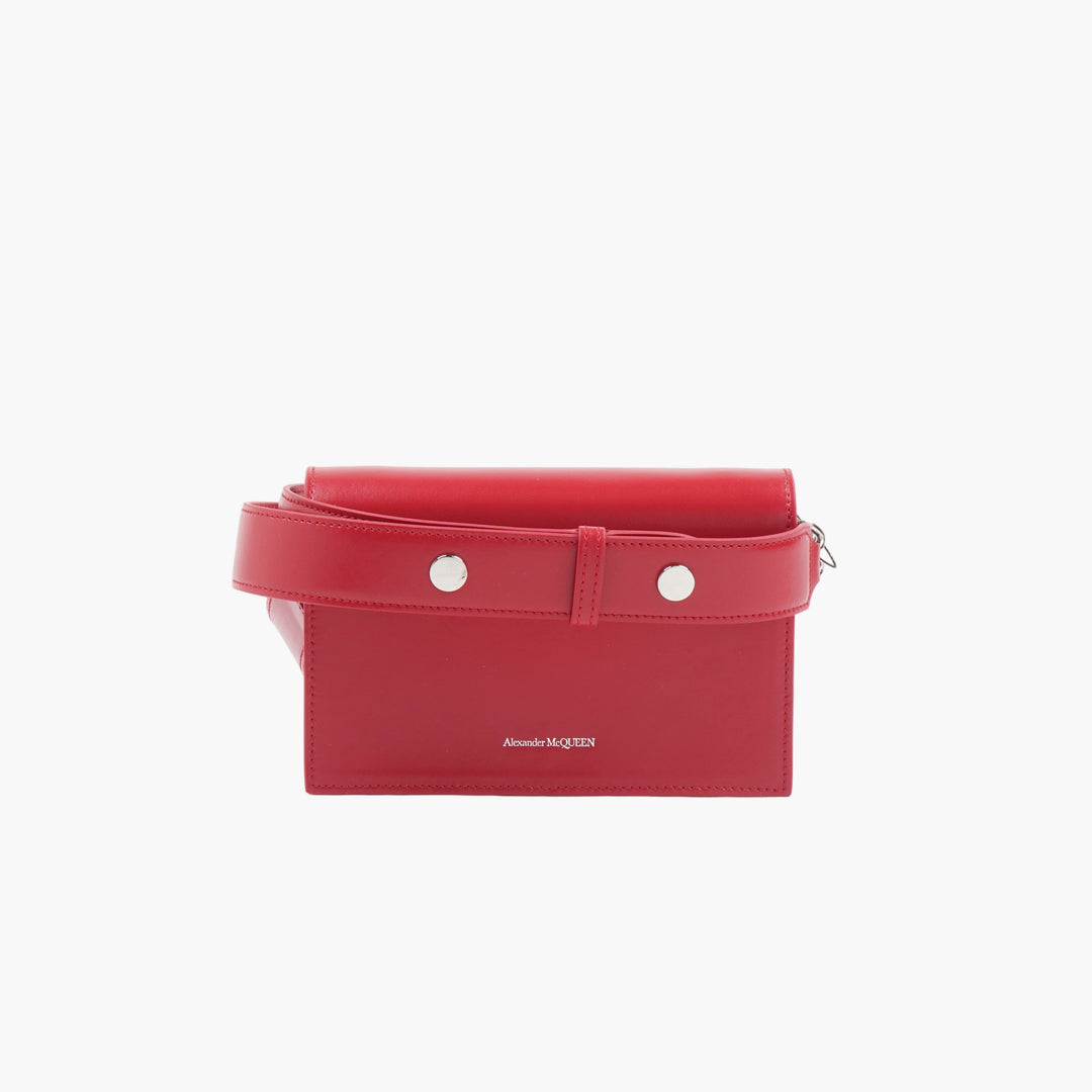 ALEXANDER MCQUEEN Red Leather Bag with Skull Motif - Made in Italy