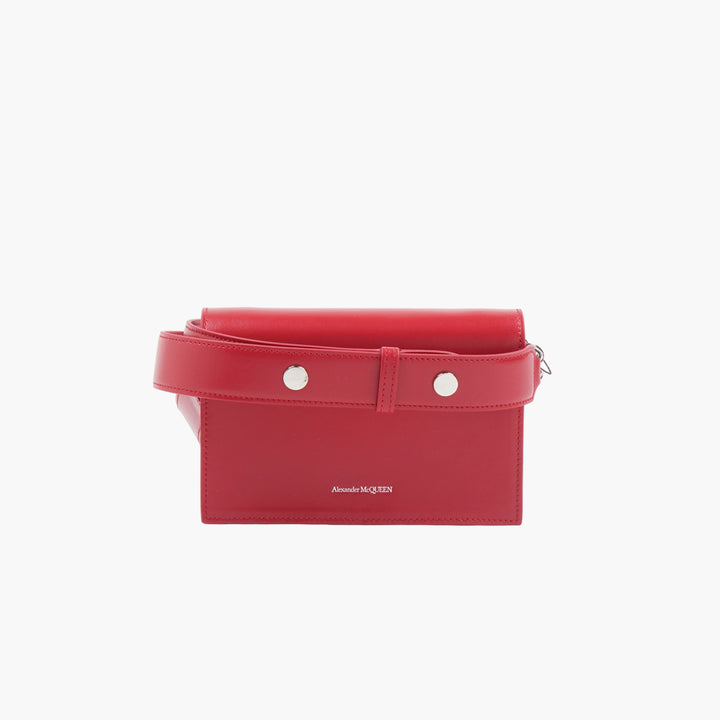 ALEXANDER MCQUEEN Red Leather Bag with Skull Motif - Made in Italy