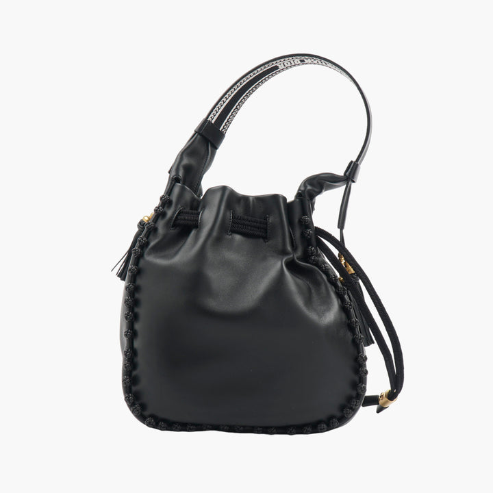 DIOR Black Leather Handbag with Tassel Detailing