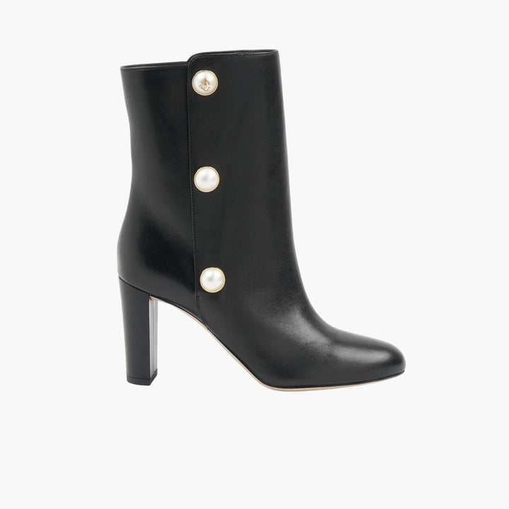 JIMMY CHOO Women's Ankle Boots with Pearl Button Details - Made in Italy
