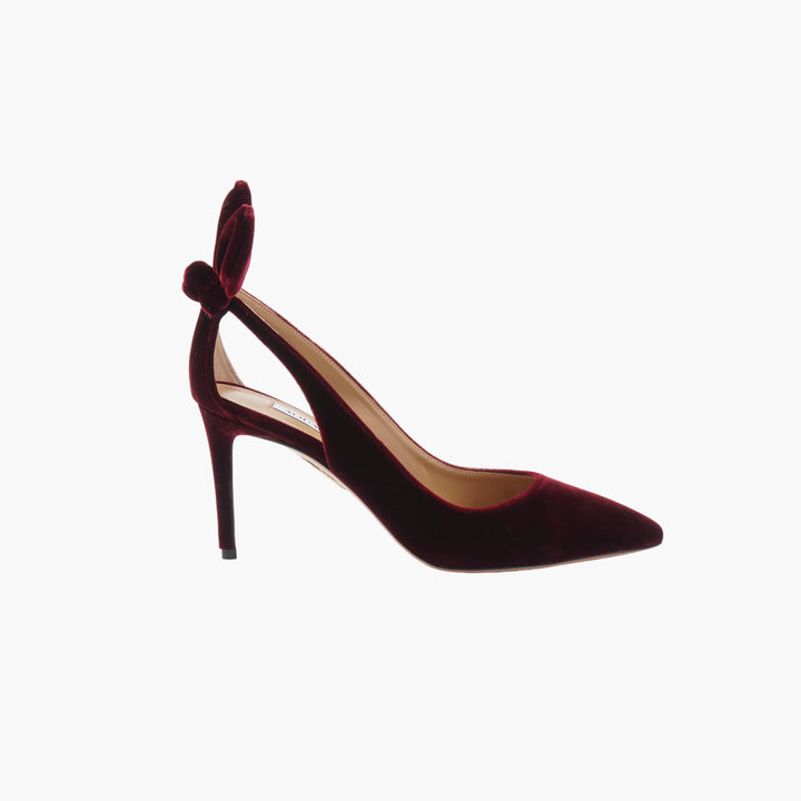 AQUAZZURA Boe Tie Velvet Pumps