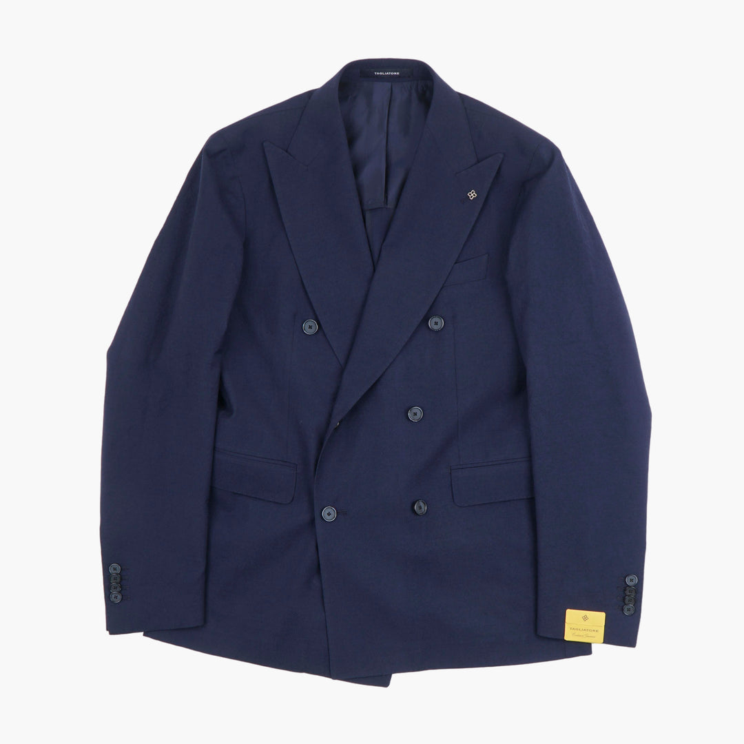 TAGLIATORE Men's Double-Breasted Navy Jacket - Made in Italy
