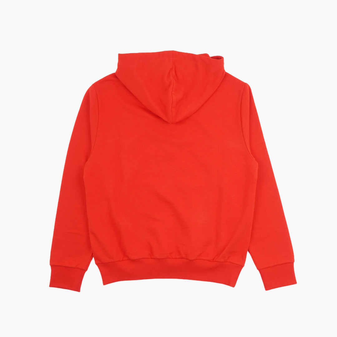 Felpa con cappuccio BALMAIN con logo rosso-bianco e tasca a marsupio