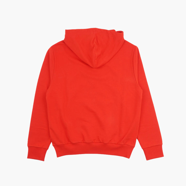 Felpa con cappuccio BALMAIN con logo rosso-bianco e tasca a marsupio