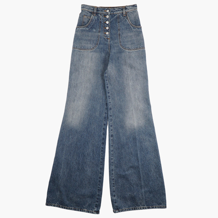 Jeans in denim a gamba larga e vita alta da donna ETRO