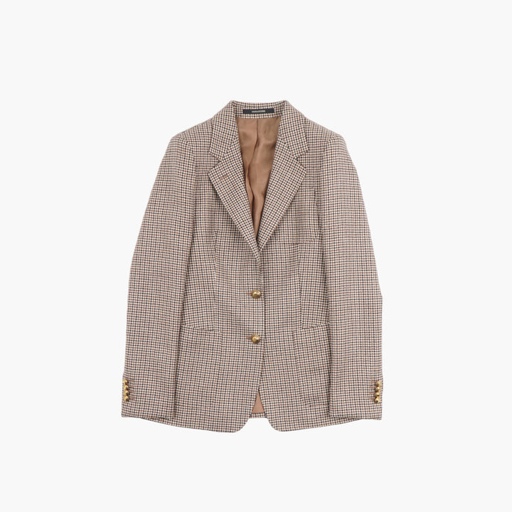 Blazer classico a quadri beige-multi TAGLIATORE - Made in Italy