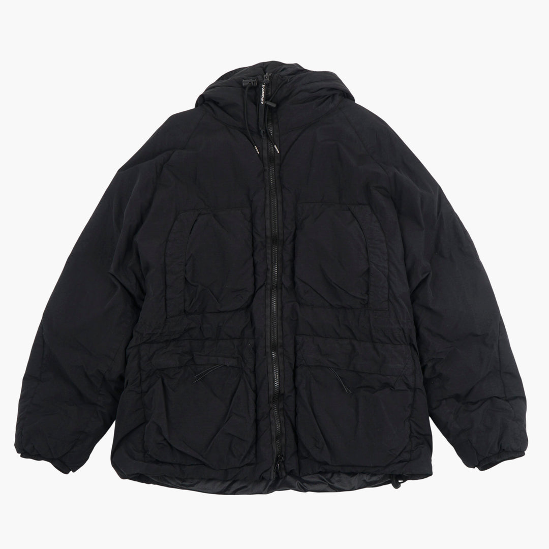 C.P. COMPANY Black Jacket with Hood and Utility Pockets – Stylish Urban Wear