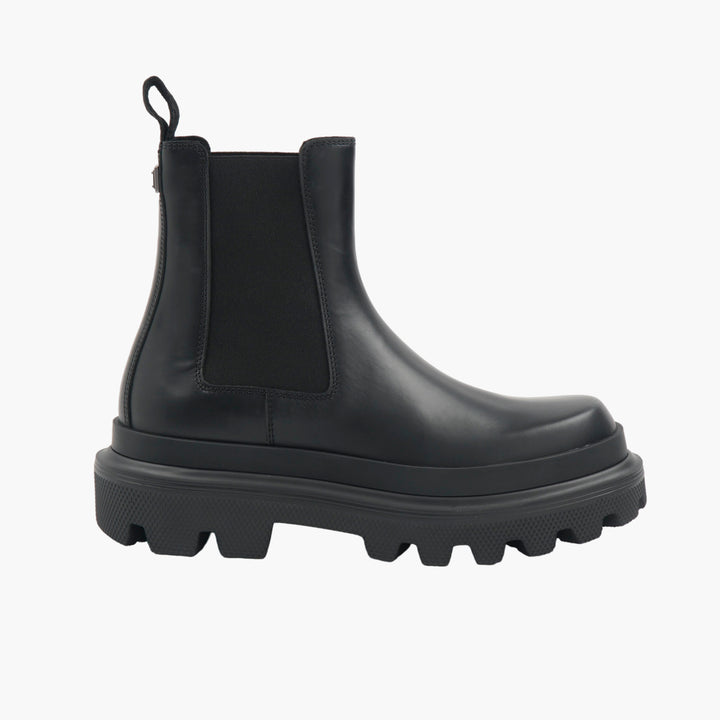 Dolce & Gabbana Black Chelsea Ankle Boots with Chunky Platform