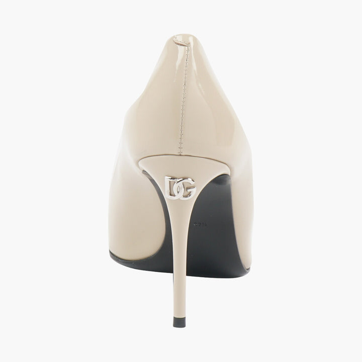 Dolce & Gabbana Kim beige patent leather pointed decollete