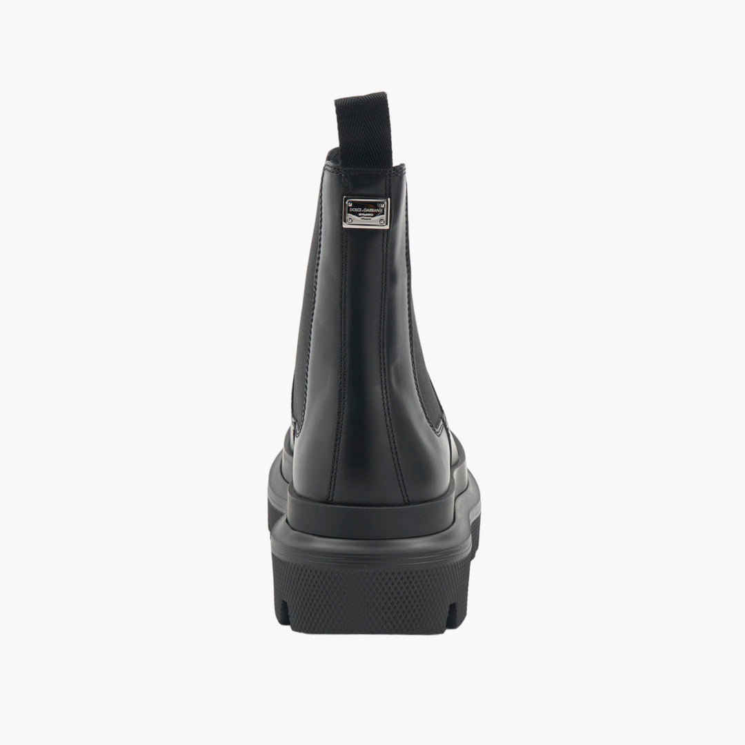 Dolce & Gabbana Black Chelsea Ankle Boots with Chunky Platform