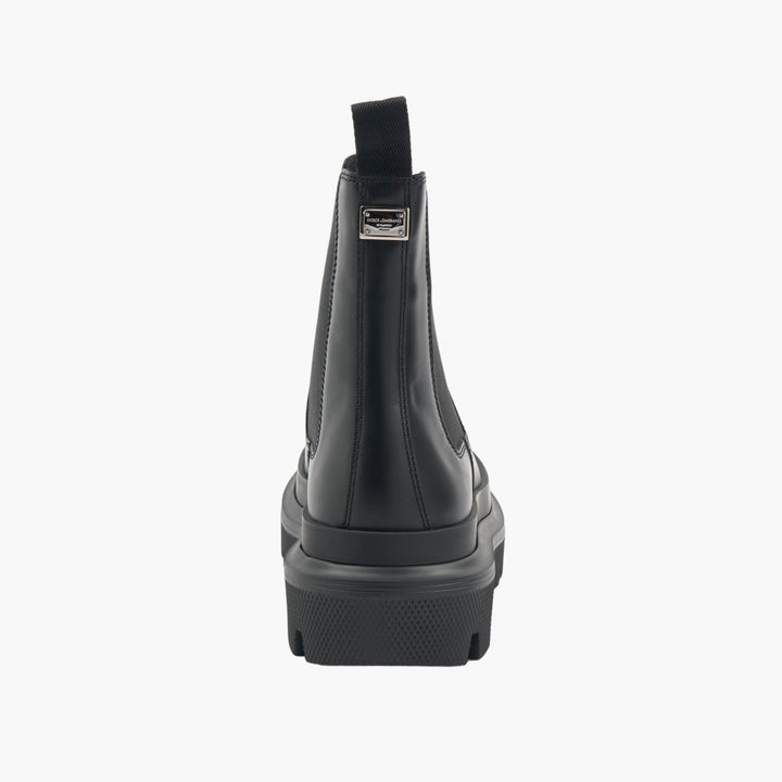 Dolce & Gabbana Black Chelsea Ankle Boots with Chunky Platform