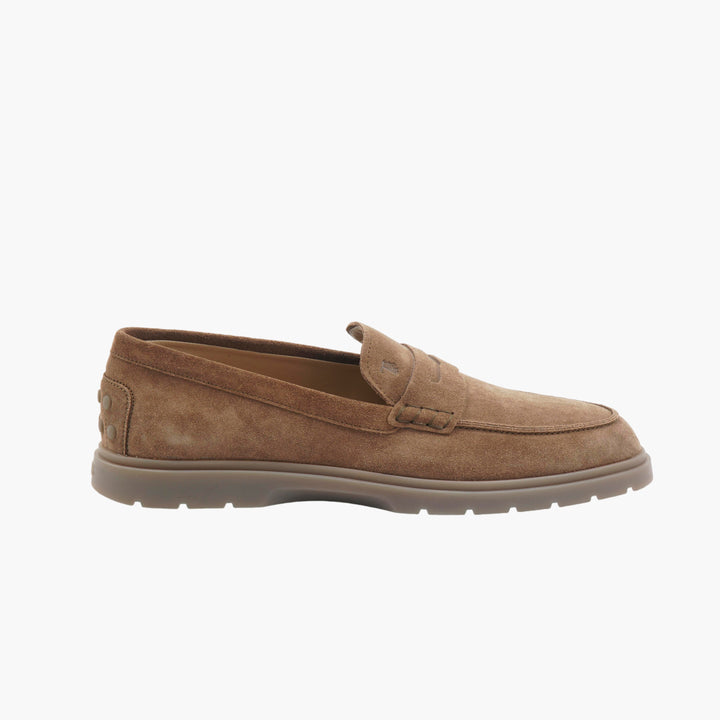 TOD'S Light Brown Suede Slip on Loafers