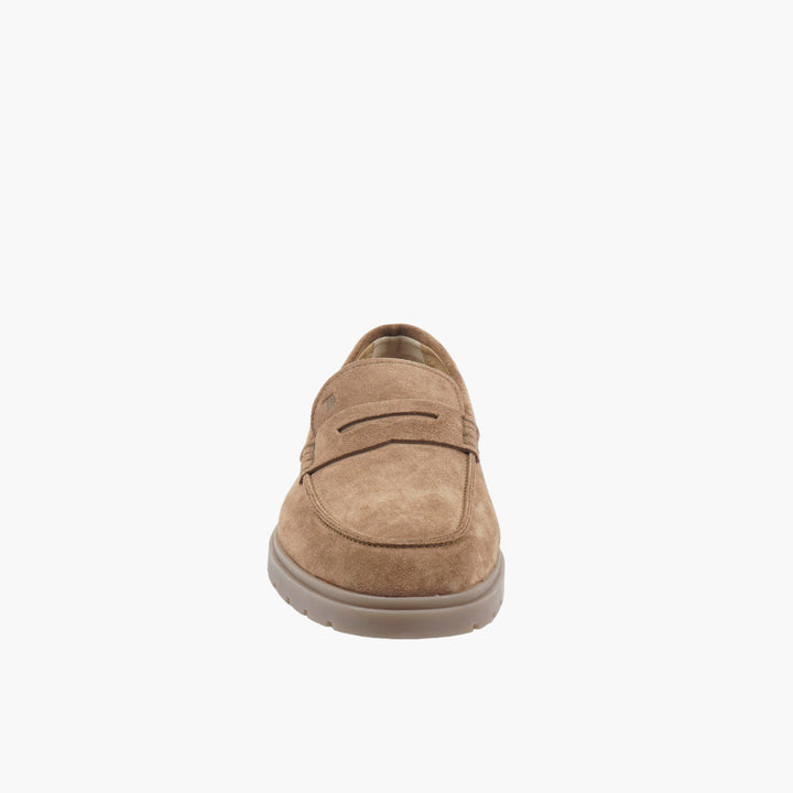 TOD'S Light Brown Suede Slip on Loafers