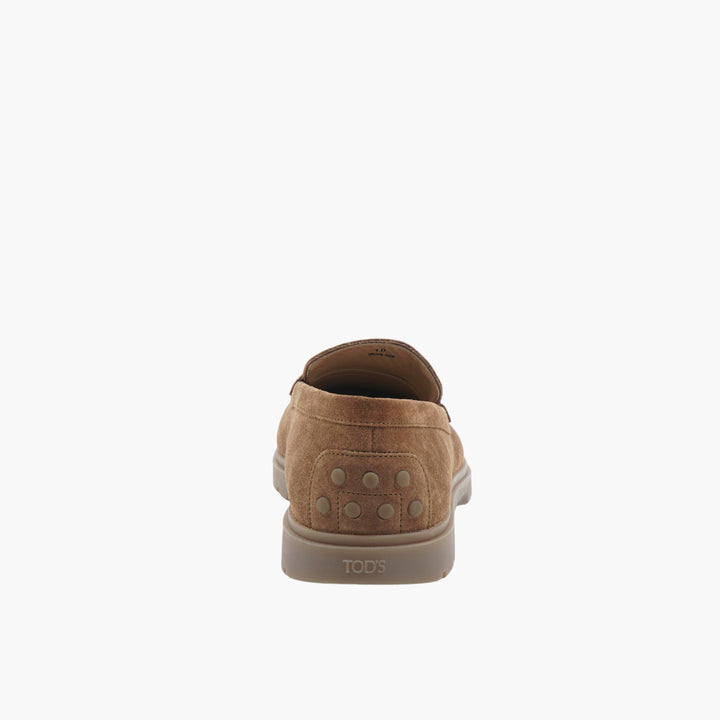 TOD'S Light Brown Suede Slip on Loafers