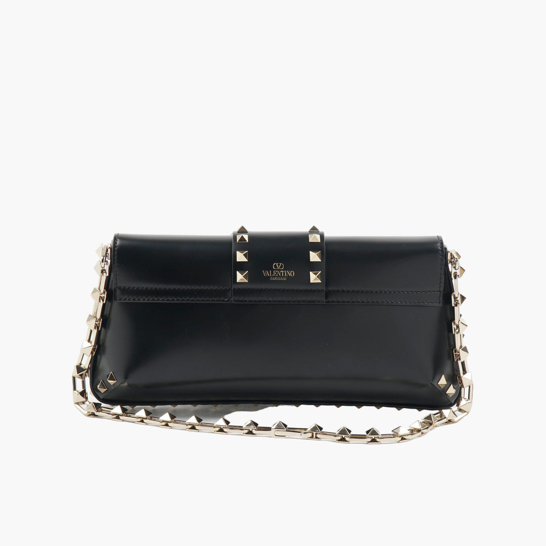 VALENTINO Borsa Rockstud in pelle nera-oro - Made in Italy