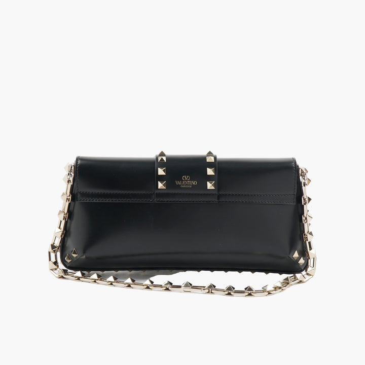 VALENTINO Borsa Rockstud in pelle nera-oro - Made in Italy