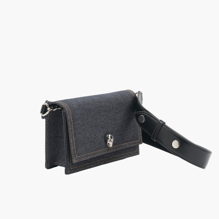 Alexander McQueen Nero Leather Bag with Skull Embellishment - Made in Italy