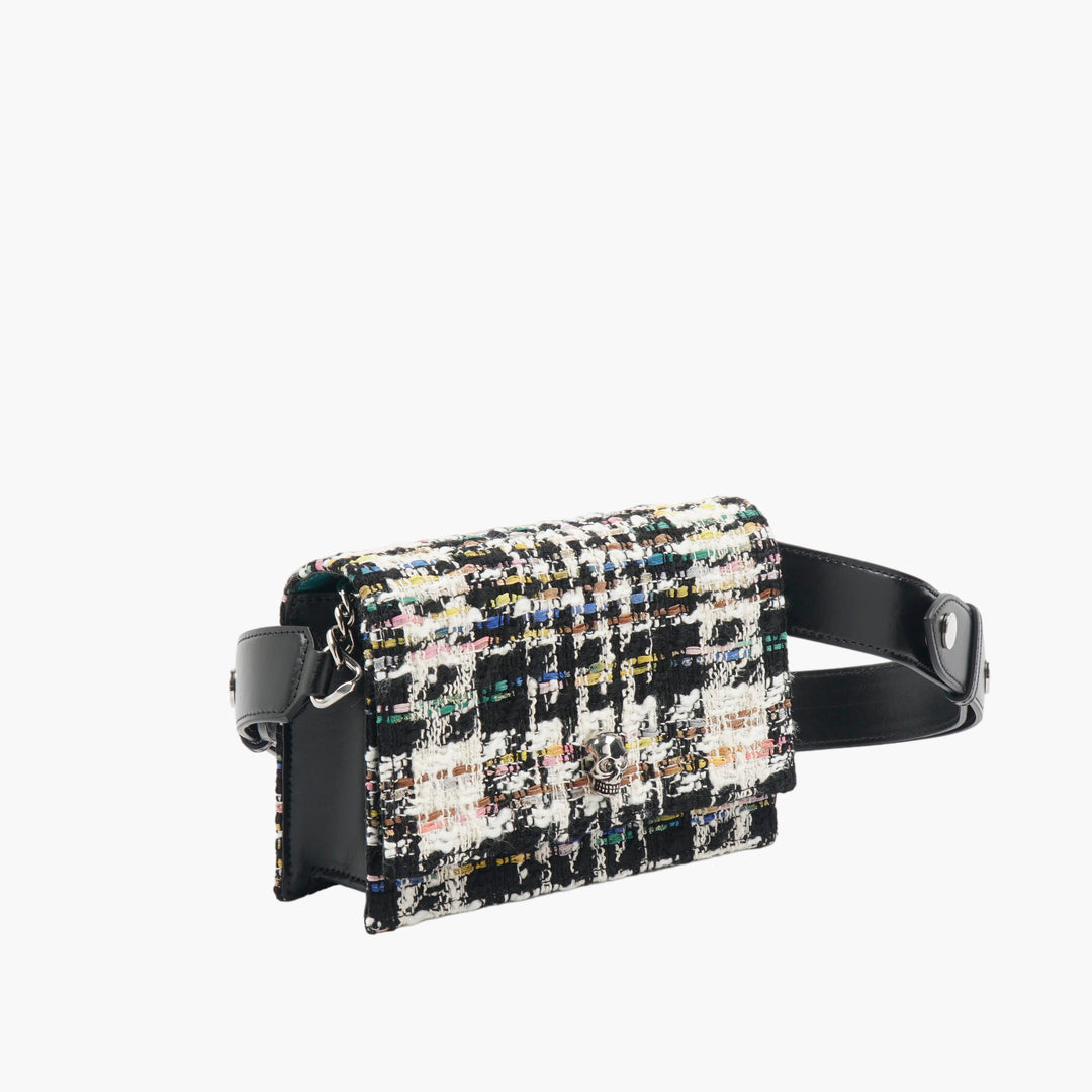 ALEXANDER MCQUEEN Multicolour Tartan Bag with Signature Skull Logo - Made in Italy