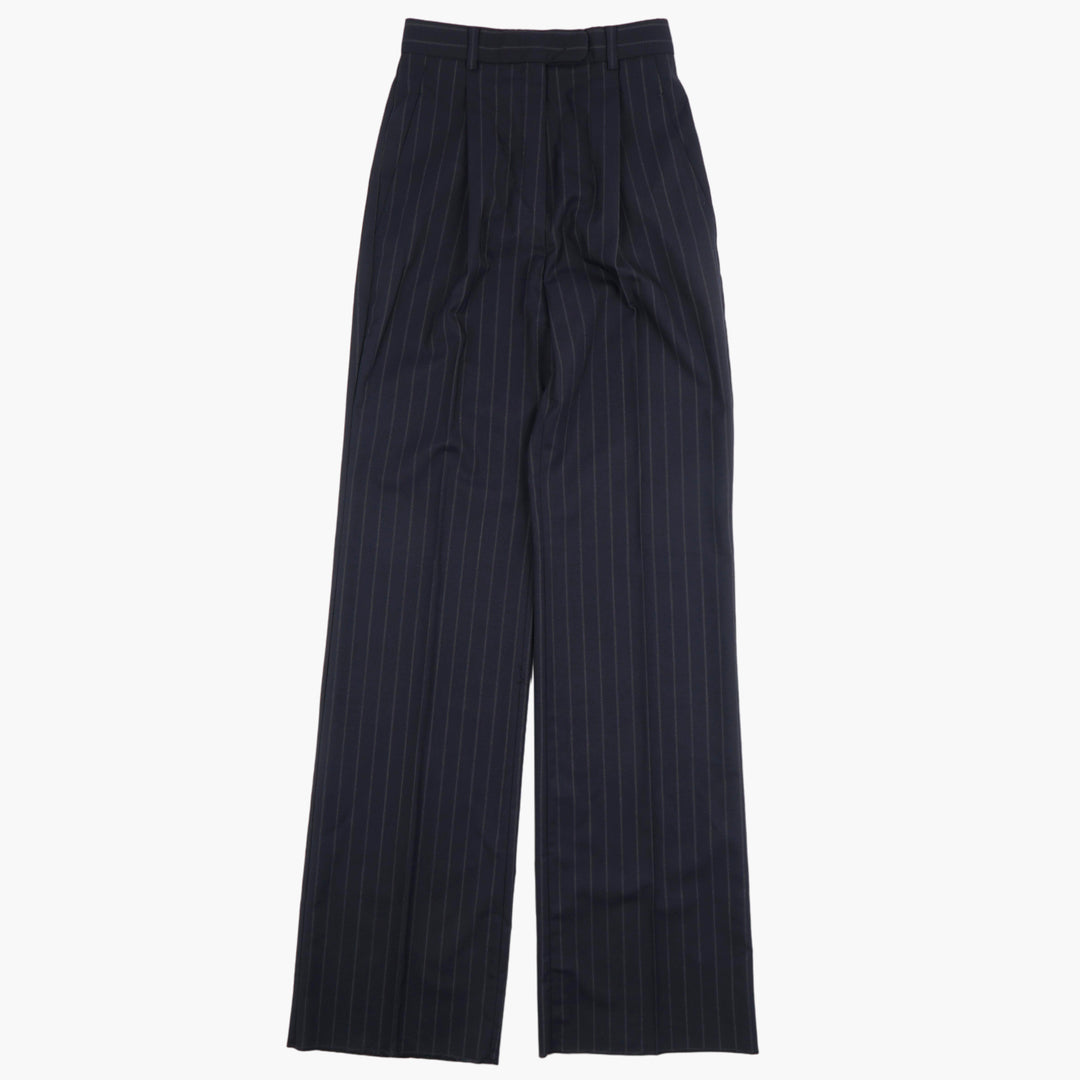Max Mara Pinstriped Trousers - Elegant High-Waisted Wide-Leg Design for Business or Formal Occasions