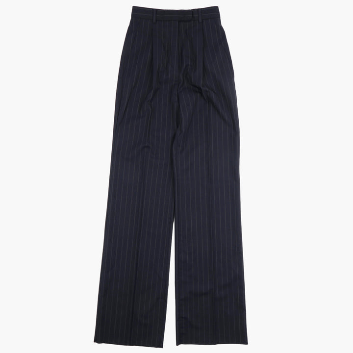 Max Mara Pinstriped Trousers - Elegant High-Waisted Wide-Leg Design for Business or Formal Occasions
