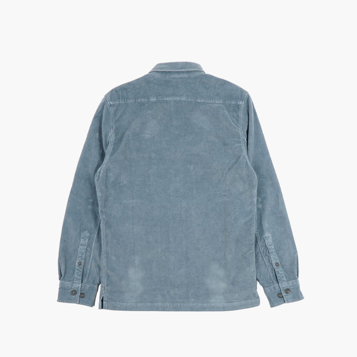 C.P. COMPANY Men's Stonewashed Shirt with Iconic Sleeve Lens - Blu