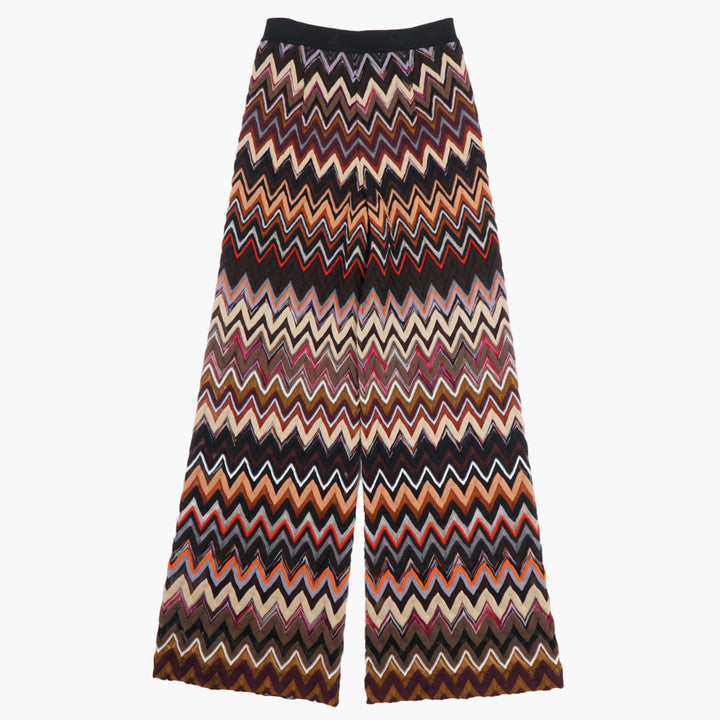 MISSONI Wide-Leg Pants with Vibrant Zigzag Pattern - Made in Italy