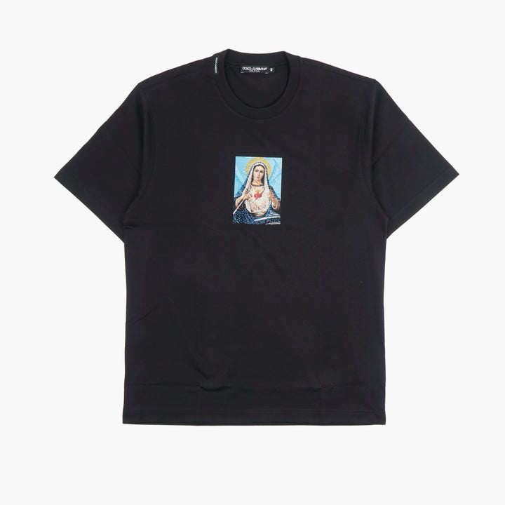 Dolce & Gabbana Graphic Design T-Shirt Made in Italy - Black-Multi
