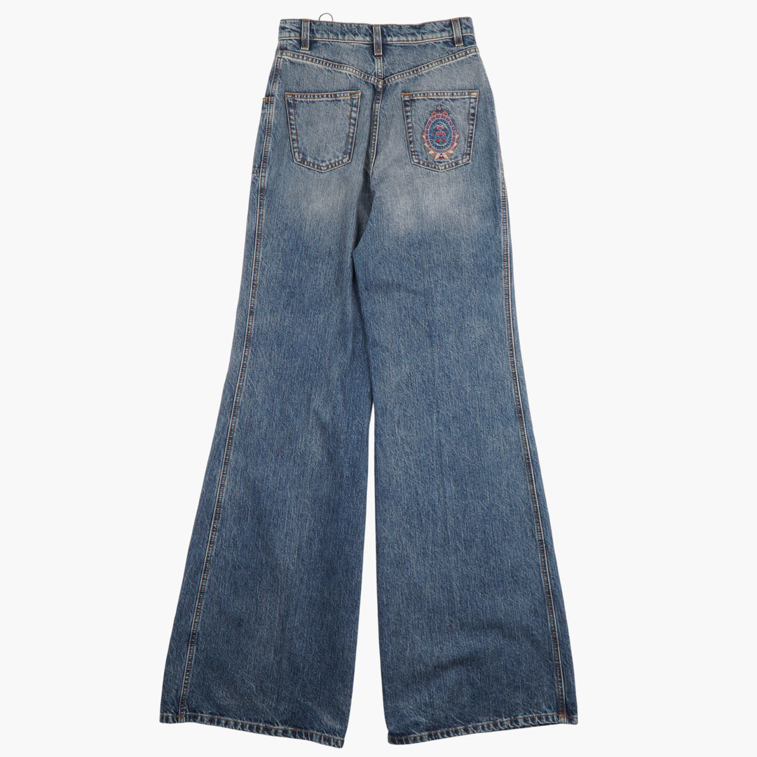 Jeans in denim a gamba larga e vita alta da donna ETRO